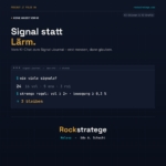 Podcast-Cover Keine Angst vor KI, Folge 6: Signal statt Lärm – mit Hinweis KI-Stimmen und KI-Grafik